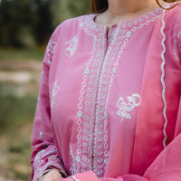 Exquisite Taffy Pink Intricate Embroidery